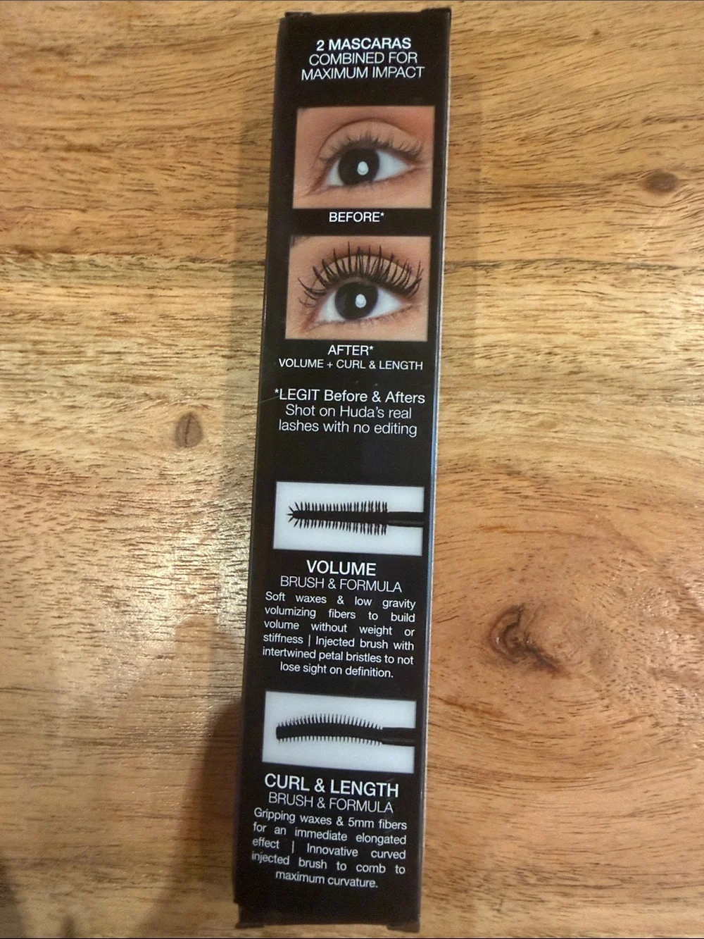 HUDA BEAUTY LEGIT LASHES Double-Ended Volumizing and Lengthening Mascara